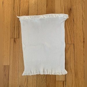 For Love & Lemons Tube Top strapless top white stretch with lace